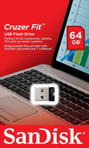 SanDisk 64GB Cruzer FIT USB 2.0 Flash Mini Thumb Pen Drive SDCZ33-064G RETAIL 64