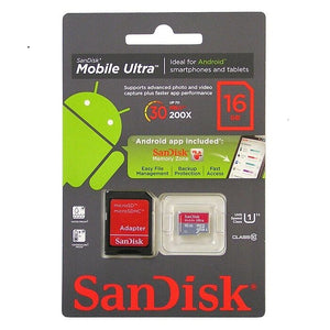 SanDisk 16GB Mobile Ultra MicroSD HC Class 10 Memory Card 16G SDSDQUA-016G-U46A
