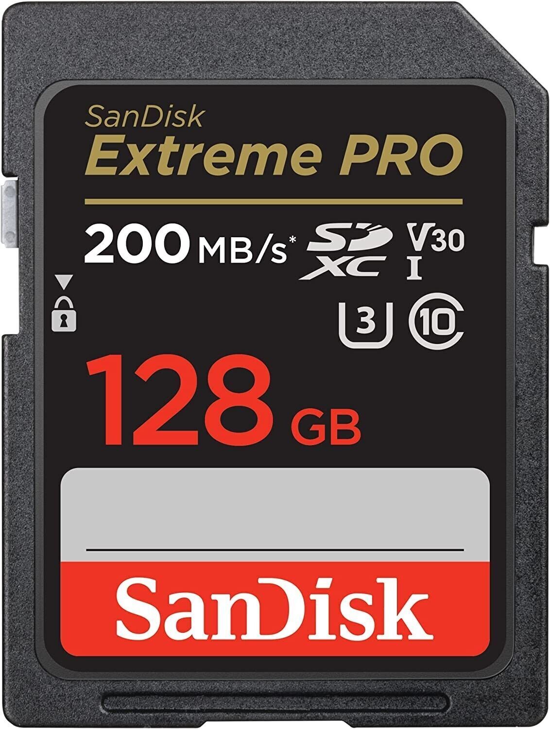 SanDisk Extreme PRO 128GB UHS-I U3 SDXC 200MB/s 4K Memory Card SDSDXXD-128G