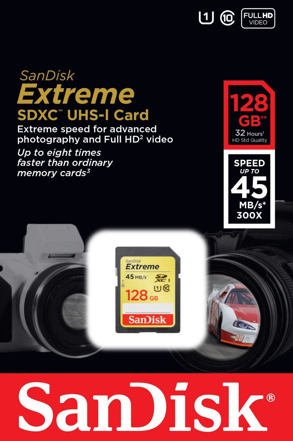 SanDisk 128GB Extreme SDHC SDXC SD Class 10 45MB/s UHS-I Memory Card Retail 128G