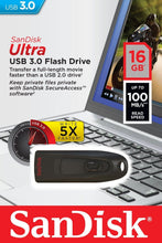 Load image into Gallery viewer, SanDisk 16GB Cruzer Ultra USB 3.0 100MB/s Flash Thumb Pen Drive SDCZ48-016G-U46