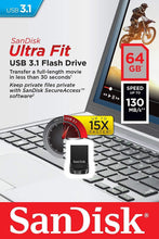 Load image into Gallery viewer, SanDisk 64GB 64G CZ430 Ultra Fit USB 3.1 Nano Flash Pen Drive SDCZ430-064G